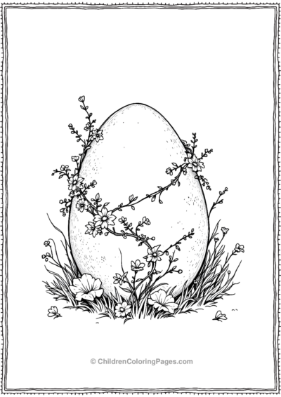 A-Dinosaur-Egg-With-Delicate-Floral-Vines-Wrapping Free PDF Printable