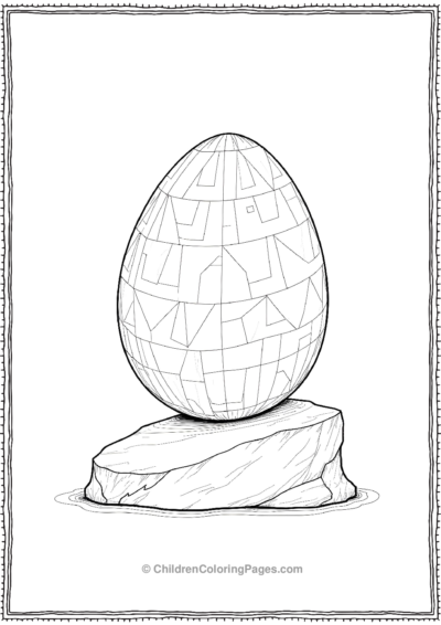 A-Dinosaur-Egg-With-Geometric-Shapes Free PDF Printable