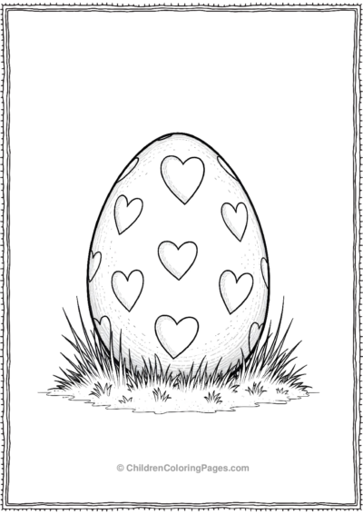 A-Dinosaur-Egg-With-Heart-Patterns-Covering-It Free PDF Printable