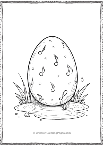 A-Dinosaur-Egg-With-Musical-Notes Free PDF Printable