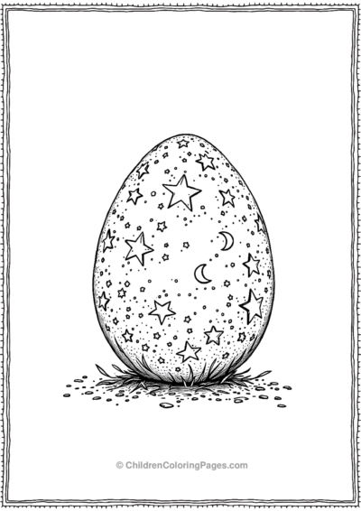 A-Dinosaur-Egg-With-Stars Free PDF Printable