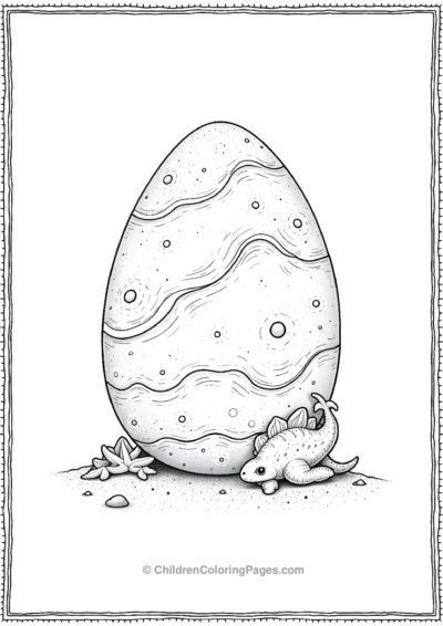 A-Dinosaur-Egg-With-Swirling-Patterns-Of-Waves Free PDF Printable