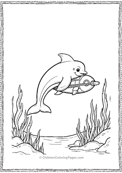 A Dolphin Riding A Submarine Free PDF Printable