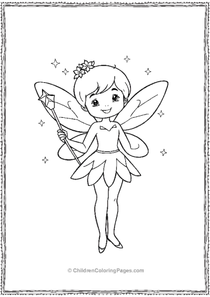 A Fairy Holding A Wand With Sparkles Around Her Free PDF Printable