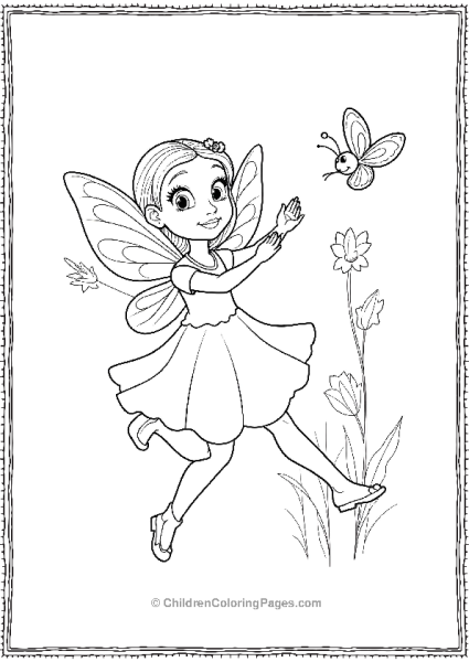 A Fairy Playing With A Butterfly Only Showing The Wings Free PDF Printable