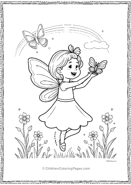 A Fairy Playing With Butterflies Free PDF Printable