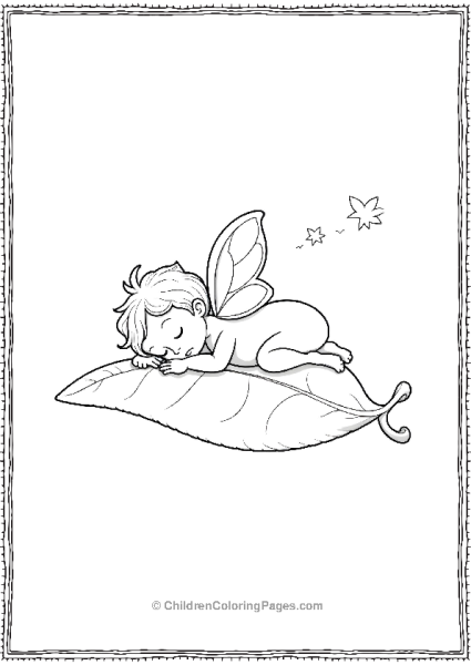 A Fairy Sleeping On A Leaf Free PDF Printable