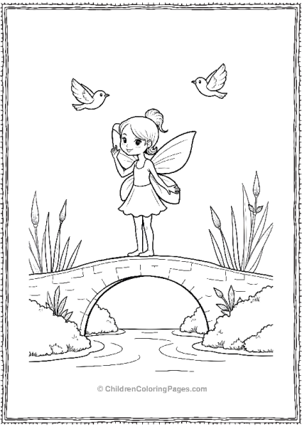 A Fairy Standing On A Bridge With Water Flowing Below Free PDF Printable