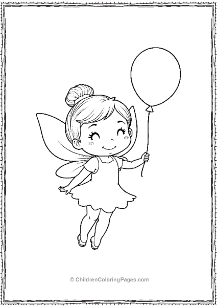 A Fairy With Tiny Wings And A Large Smile Holding A Flower Free PDF Printable