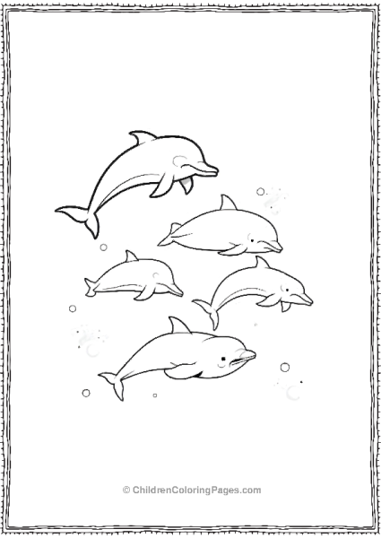 A Family Of Dolphins Swimming In The Ocean Free PDF Printable