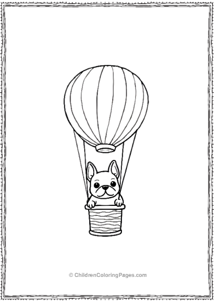 A French Bulldog In A Hot Air Balloon  Free PDF Printable