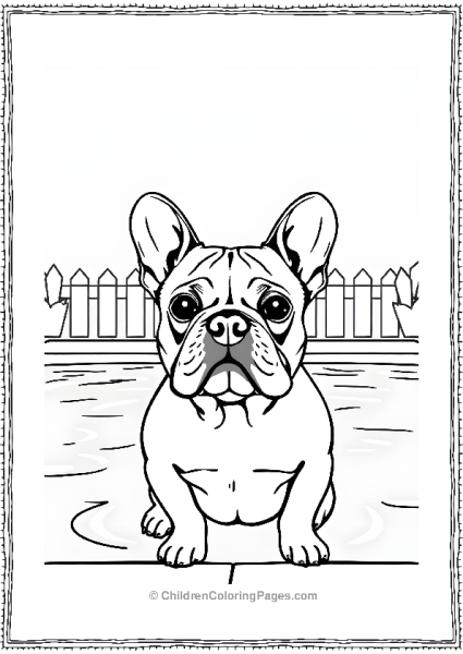 A French Bulldog In Front Of A Simple Outline Of A Free PDF Printable