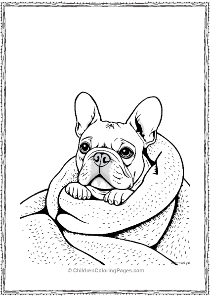 A French Bulldog Inside A Cozy Blanket Free PDF Printable