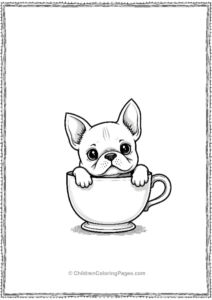 A French Bulldog Inside A Teacup Back Free PDF Printable