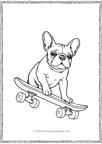 A French Bulldog Riding A Skateboard Free PDF Printable