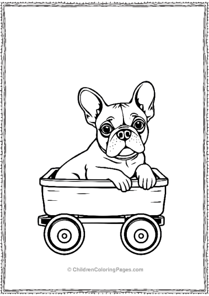 A French Bulldog Sitting In A Wagon Free PDF Printable