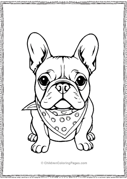 A French Bulldog Wearing A Bandana Free PDF Printable