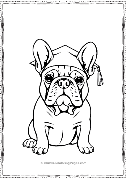 A French Bulldog Wearing A Simple Graduation Cap Free PDF Printable