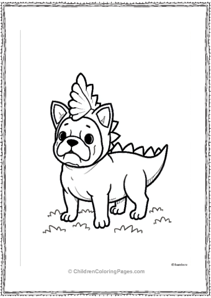 A French Bulldog With A Tiny Dinosaur Costume Free PDF Printable