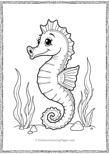 A Friendly Seahorse Waving With Its Fin Free PDF Printable