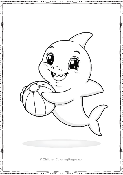 A Friendly Shark Holding A Beach Ball In Its Fins Free PDF Printable