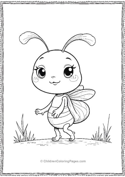 A Kawaii Ant With A Small Backpack On A Journey Free PDF Printable