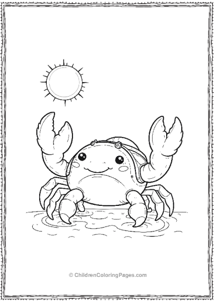 A Kawaii Crab Wearing A Tiny Backpack And Smiling Free PDF Printable