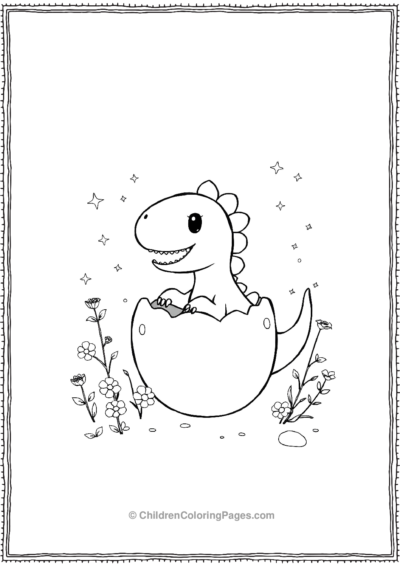 A-Kawaii-Dinosaur-Egg-Hatching-With-Tiny-Sparkles Free PDF Printable