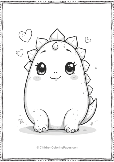 A-Kawaii-Dinosaur-Egg-With-Big-Sparkling-Eyes Free PDF Printable