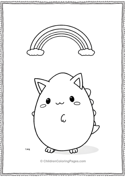 A-Kawaii-Dinosaur-Egg-With-Cat-Ears Free PDF Printable