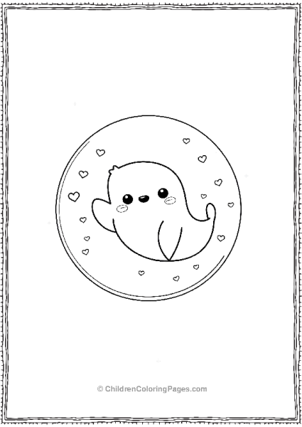 A Kawaii Seal Floating In A Bubble With Tiny Stars Free PDF Printable