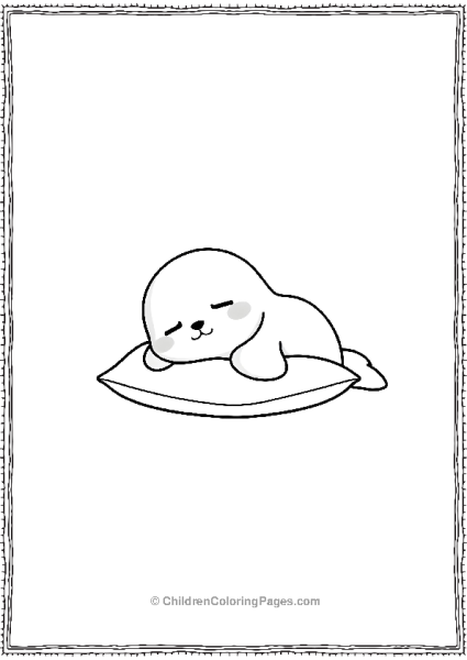 A Kawaii Seal Lying Down With Closed Eyes Free PDF Printable