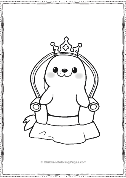 A Kawaii Seal Wearing A Crown Free PDF Printable