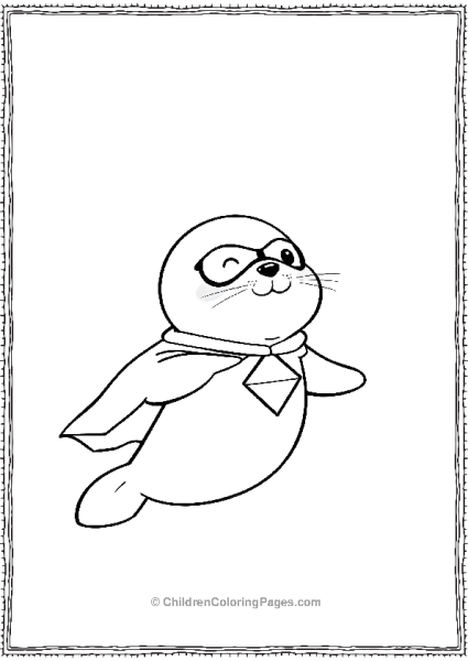 A Kawaii Seal Wearing A Tiny Cape Free PDF Printable