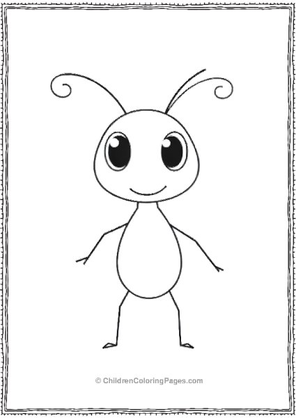 A Minimalist Ant Outline Facing Forward With Big Eyes Free PDF Printable