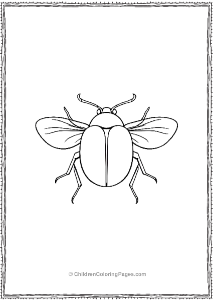 A Minimalist Beetle With Just Shell And Wing Outline Free PDF Printable