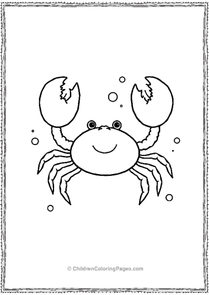 A Minimalist Crab Design Surrounded By Small Bubbles Free PDF Printable