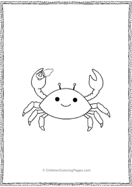 A Minimalist Crab Holding A Small Seashell Free PDF Printable