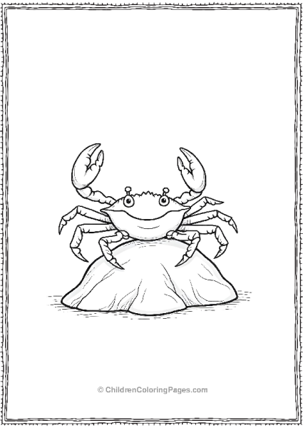 A Minimalist Crab Perched On A Small Rock Free PDF Printable