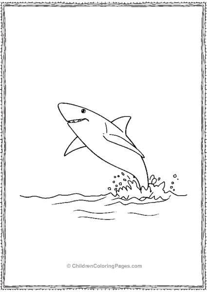 A Minimalist Shark Leaping Out Of The Water Free PDF Printable