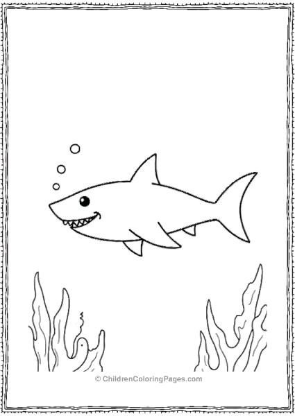 A Minimalist Shark Swimming In The Ocean Free PDF Printable