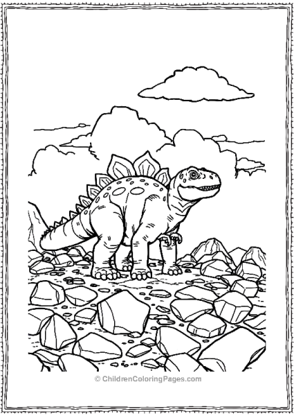 A Moderately Detailed Ankylosaurus Standing Free PDF Printable