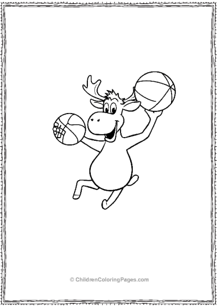 A Moose Bouncing BasketBall Free PDF Printable