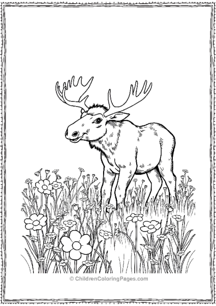 A Moose Calf In Field Free PDF Printable