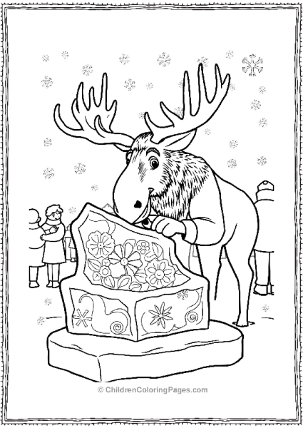 A Moose Carving Ice Sculpture Free PDF Printable