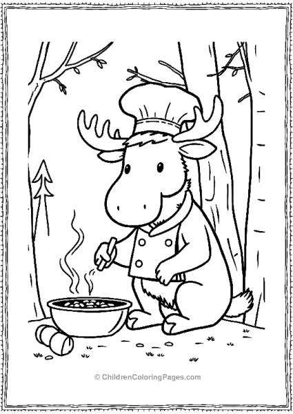 A Moose Dressed As A Chef Free PDF Printable