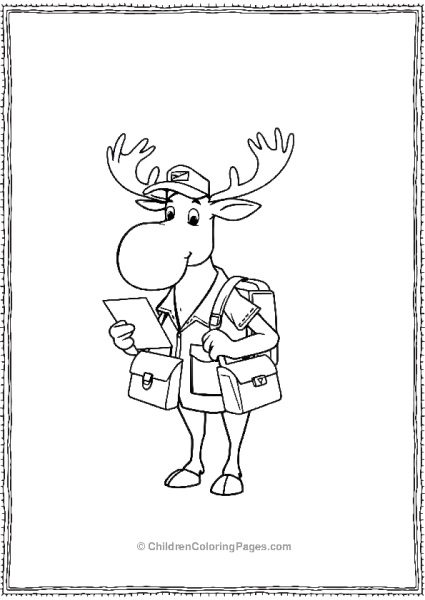 A Moose Dressed As A Mail Carrier Free PDF Printable