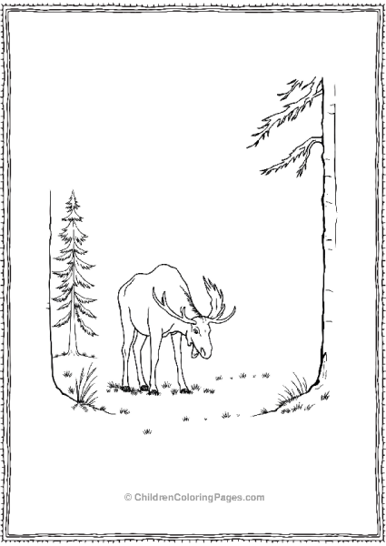 A Moose Gazing In The Fields Free PDF Printable