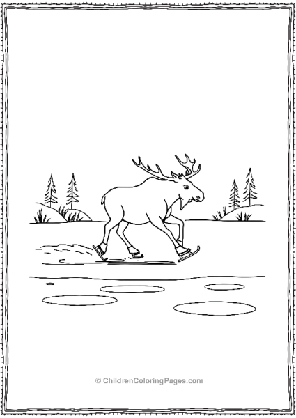 A Moose Ice Skating Free PDF Printable