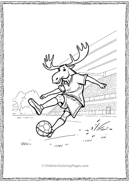 A Moose Playing Soccer Scaled Free PDF Printable